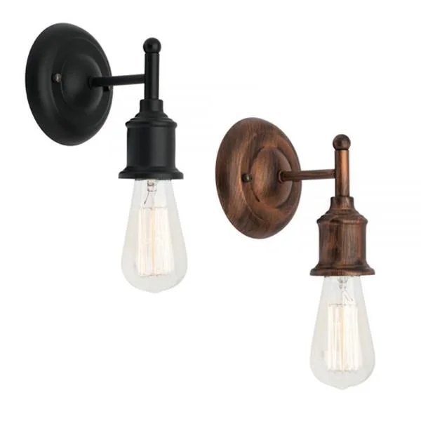 Leona Up or Down Wall Light in Antique Bronze or Black