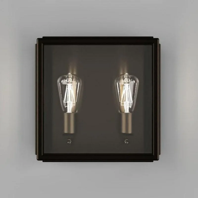 Industrial Wall - Mounted Lighting for Workshop WallsLille Outdoor Wall Light 2Lt Old Bronze in Clear or Frosted Glass