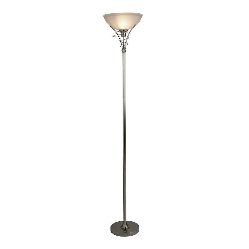 Linea Satin Silver Uplighter Floor Lamp