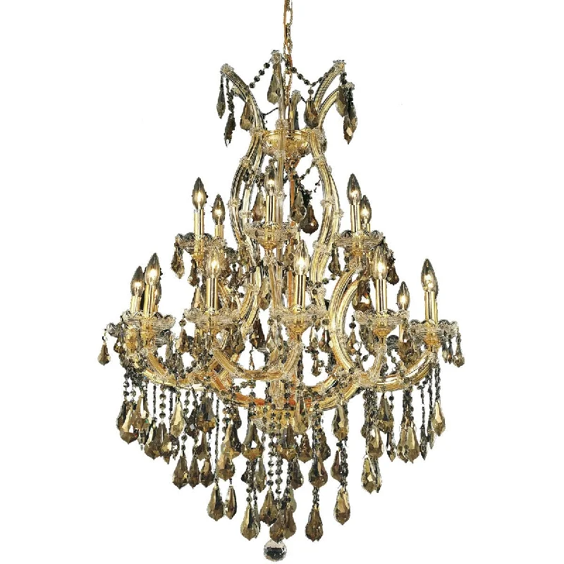 Chandeliers with Multiple Lights for Maximum IlluminationChandeliers with Multiple Lights for Maximum IlluminationMaria Theresa 19 light Gold Chandelier Golden Teak Smoky Swarovski - One Size