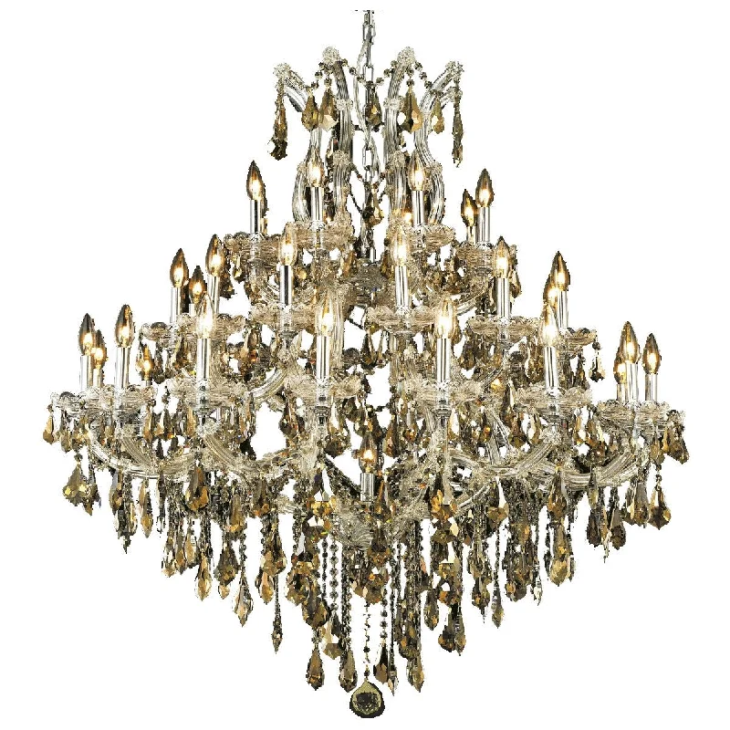 Chandeliers with Murano Glass for a High - End Artistic TouchChandeliers with Murano Glass for a High - End Artistic TouchMaria Theresa 37 light Chrome Chandelier Golden Teak (Smoky) Swarovsk - One Size