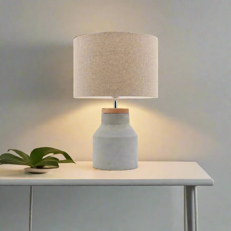 Timber and Concrete Table Lamp