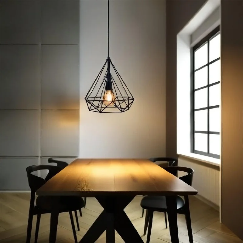 Modern Geometric Pendant Light in Black