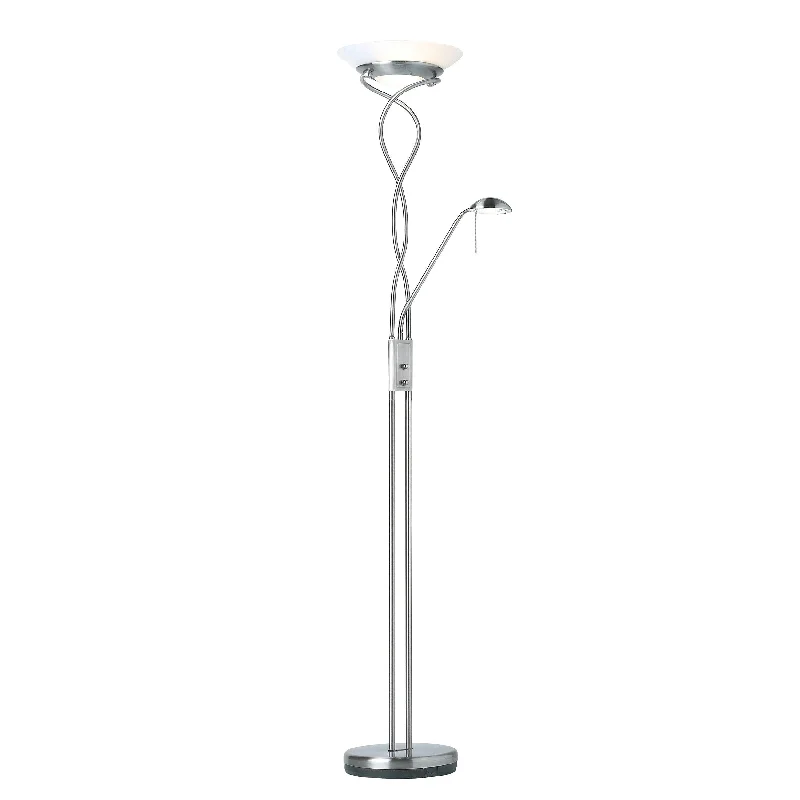 Monaco Satin Chrome Mother & Child Floor Lamp