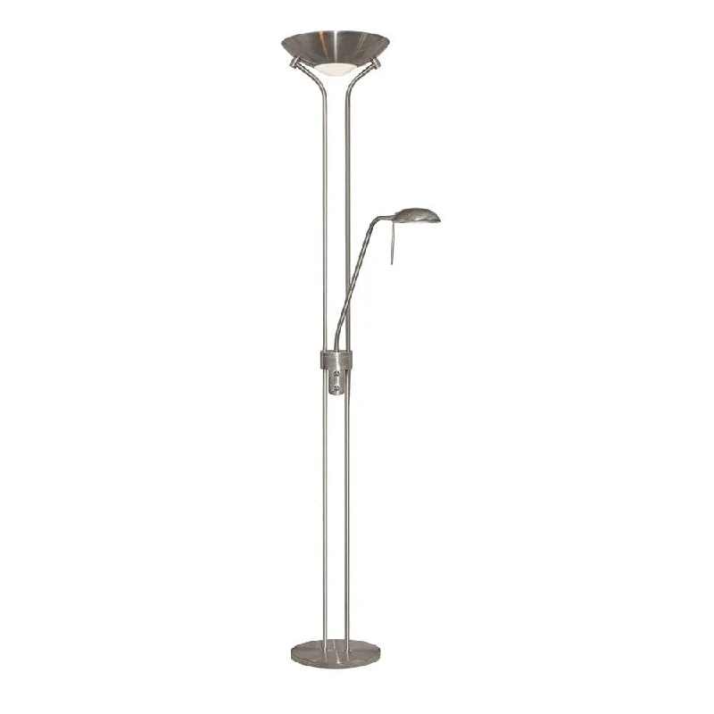 Mother & Child Satin Silver Floor Lamp