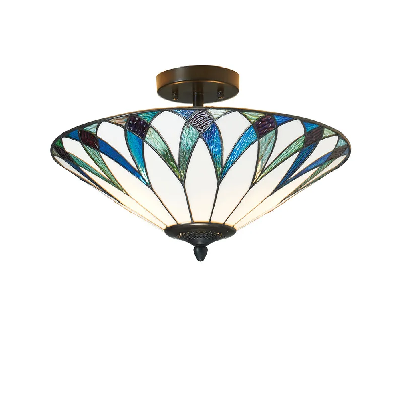Modern Minimalist Floor Lamp for Contemporary Living RoomsOaks Lighting Allanton Semi Flush Tiffany Ceiling Light