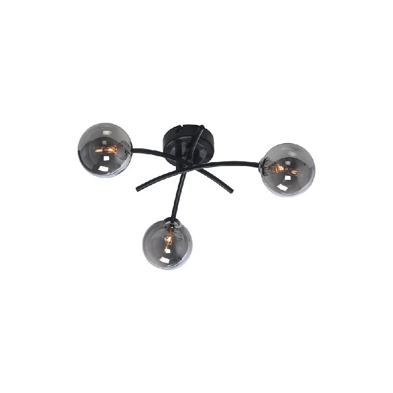 Oaks Marne 3 Light Black Semi Flush Ceiling Light