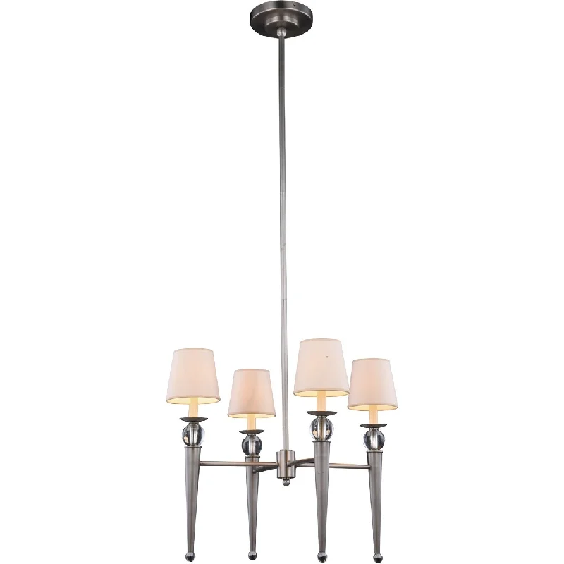 Chandeliers with Dimmable Lights for Ambiance ControlChandeliers with Dimmable Lights for Ambiance ControlOlympia Collection Chandelier D:26 H:59 Lt:4 Vintage Nickel Finish Ro - One Size