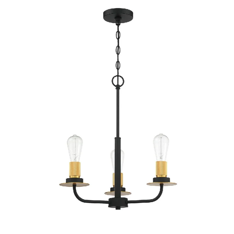 Chandeliers with Candle - Style Bulbs for a Classic AestheticChandeliers with Candle - Style Bulbs for a Classic AestheticOnyx Industrial Chandelier, Black and Gold Metal Ceiling Light Fixture