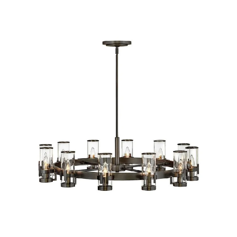 Chandeliers with Metal Frames in Copper FinishChandeliers with Metal Frames in Copper FinishReeve 12-Light Large Single Tier Black Oxide Chandelier