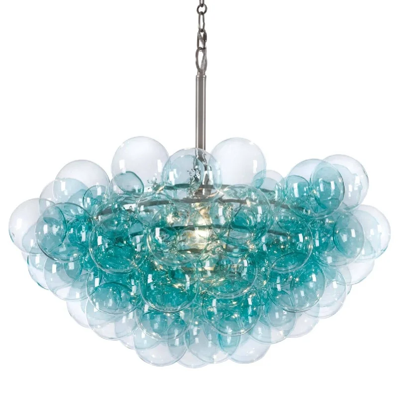 Chandeliers with Metal Frames in Gold FinishChandeliers with Metal Frames in Gold FinishRegina Andrew 16-1044AQ One Light Chandelier Bubbles Aqua - One Size