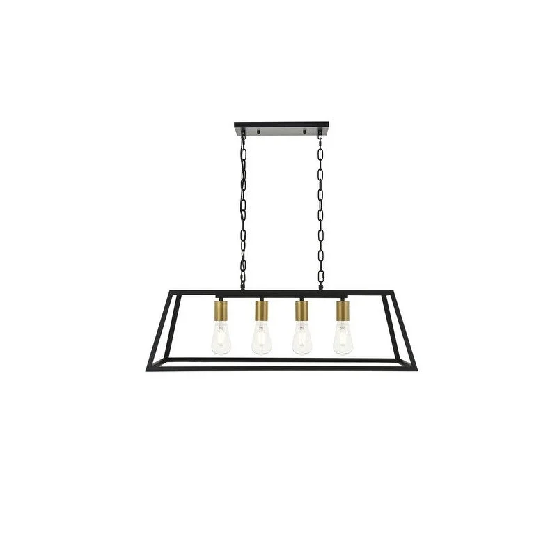 Small Chandeliers for Compact RoomsSmall Chandeliers for Compact RoomsResolute 4 light brass and black Pendant - Exact Size