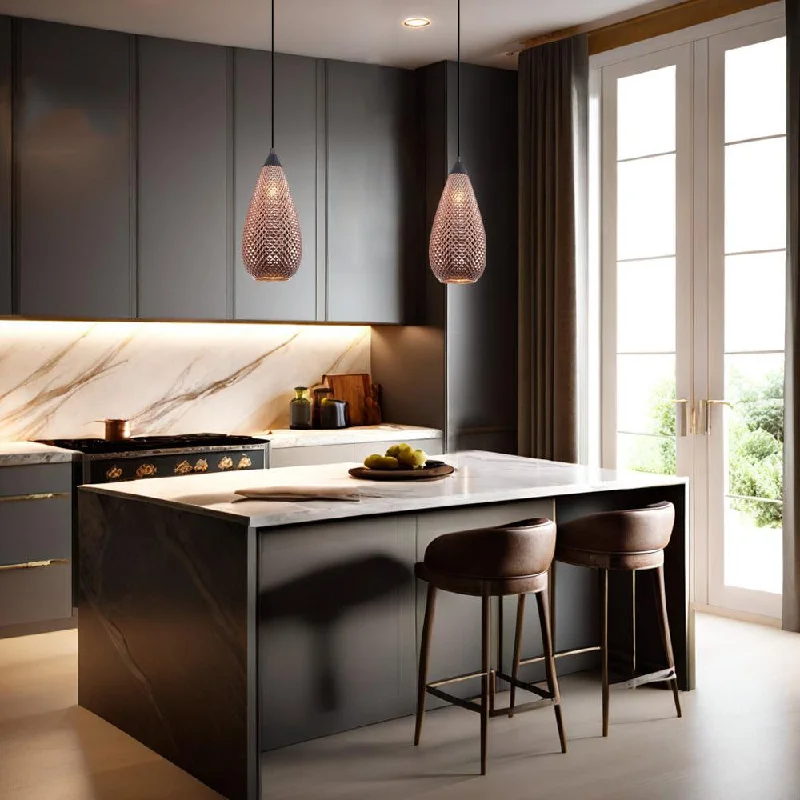 Waterproof Industrial Lighting for Wet AreasRictus Pendant Light Tear Drop in Copper or Chrome