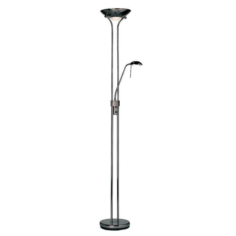 Rome Black Chrome Mother & Child  Floor Reading Lamp