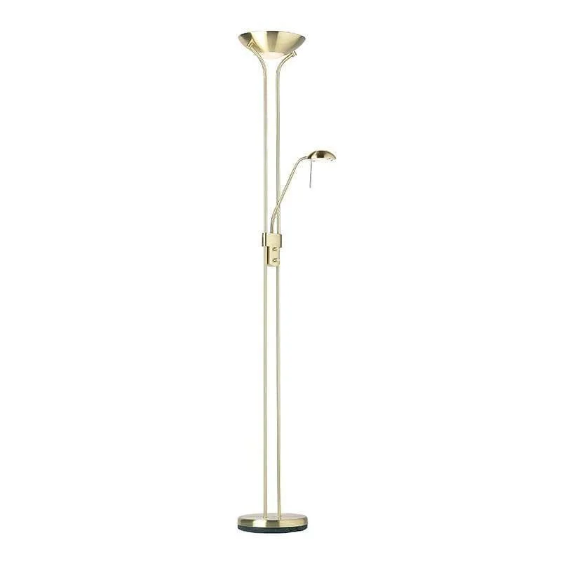 Rome Satin Brass Mother & Child  Floor Reading Lamp