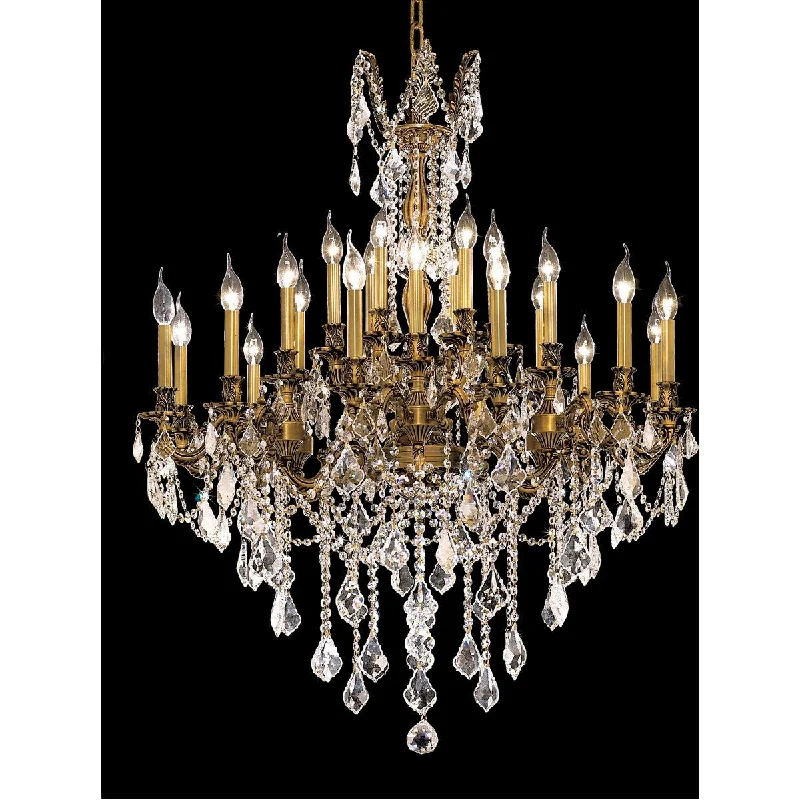 Chandeliers with Adjustable Height for Custom InstallationChandeliers with Adjustable Height for Custom InstallationRosalia 24 light French Gold Chandelier Clear SwarovskiÆ Elements Cry - One Size