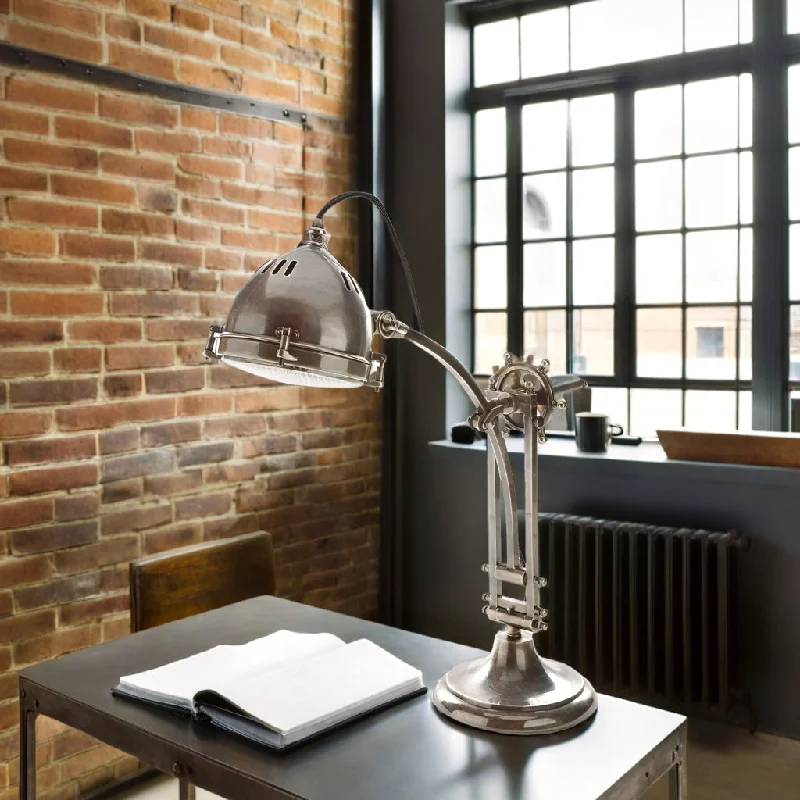 Industrial Ceiling - Mounted Lighting for Assembly PlantsSeabury Desk Lamp in Antique Silver Emac and Lawton Lighting - ELPIM50369AS