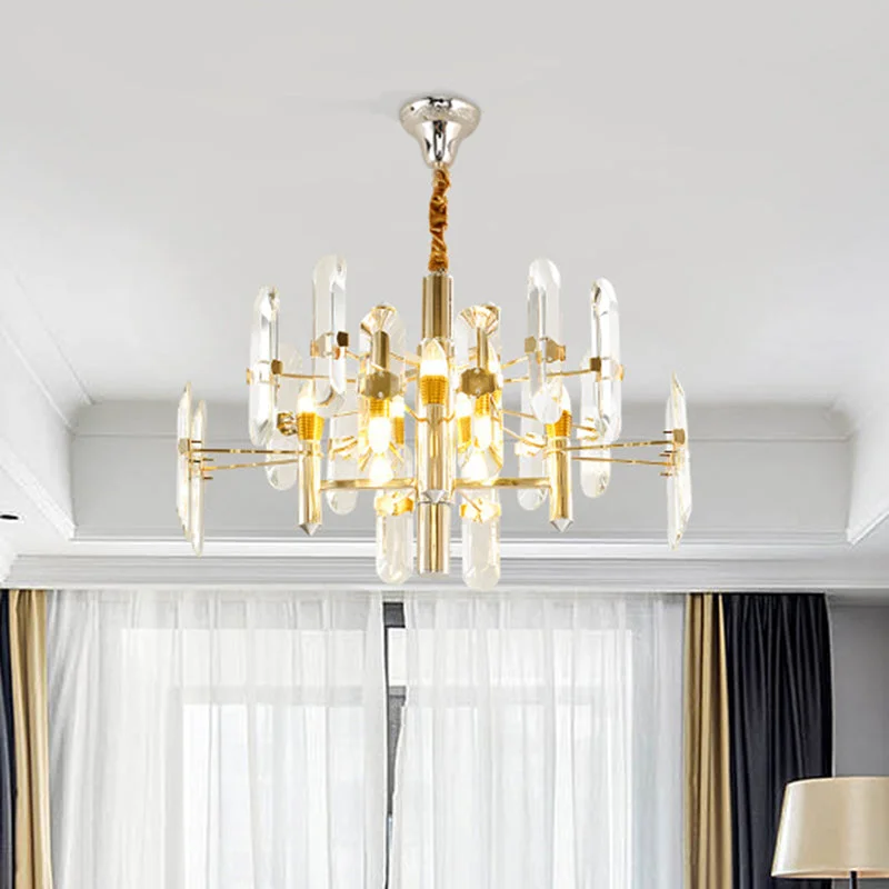 Chandeliers for Living Rooms to Create a Focal PointChandeliers for Living Rooms to Create a Focal PointGold Sputnik Suspension Chandelier with Artistic Clear K9 Crystal - Perfect for Living Room