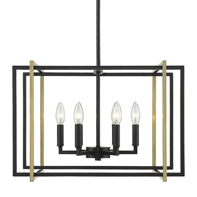 black with aged brass accents