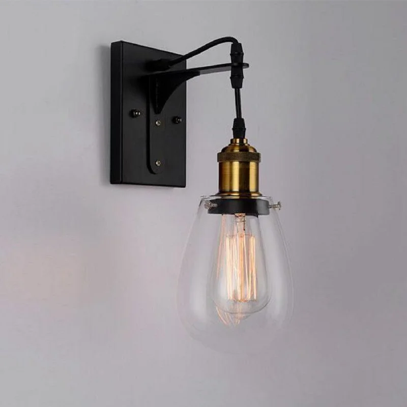 Strung interior Wall Light Black and Antique Bronze