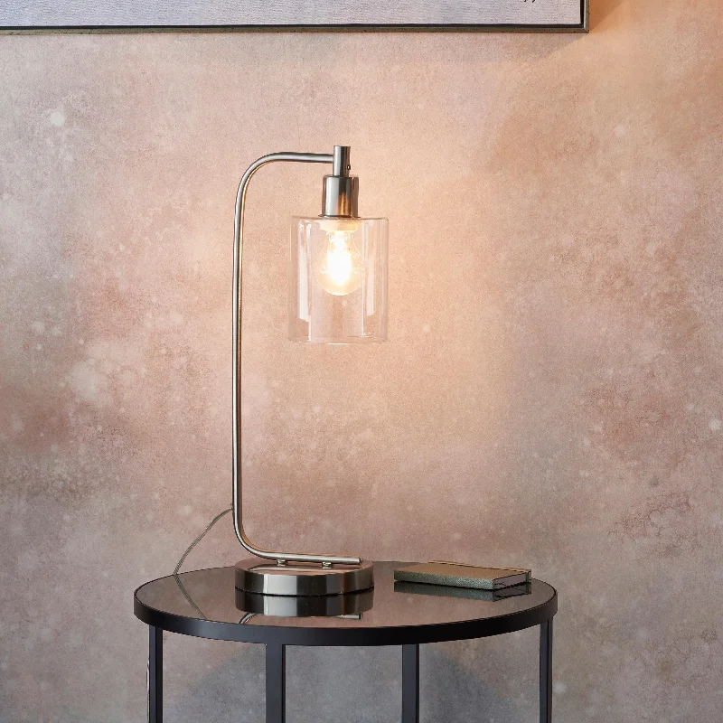 Wood Floor Lamp with Natural Grain for a Warm and Organic FeelEndon Toledo 1 Light Nickel Table Lamp - Glass Shade Damaged Box Wood Floor Lamp with Natural Grain for a Warm and Organic FeelEndon Toledo 1 Light Nickel Table Lamp - Glass Shade Damaged Box