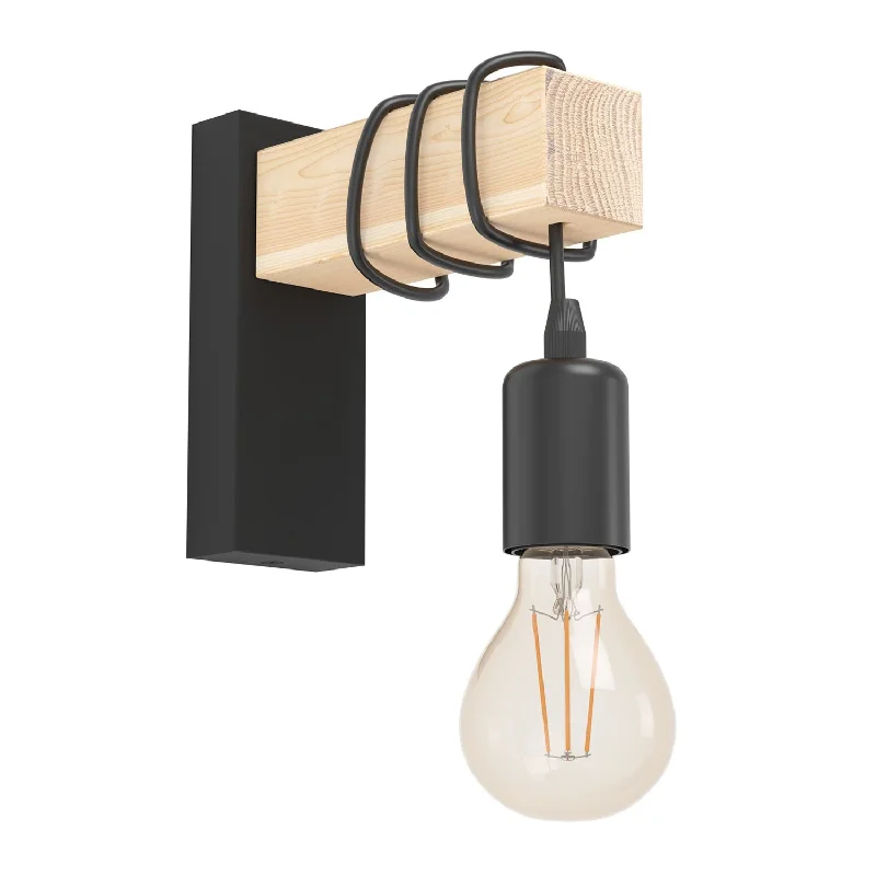 Townshend Indoor Wall Light Timber in Matt Black