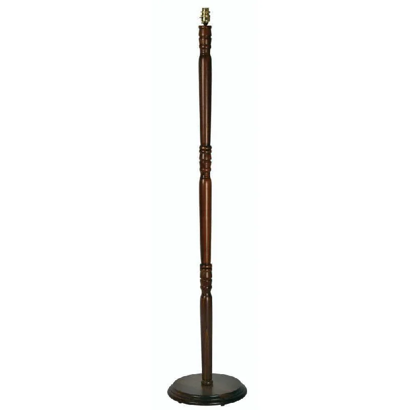 Traditional Dark Oak Wooden Floor Lamp