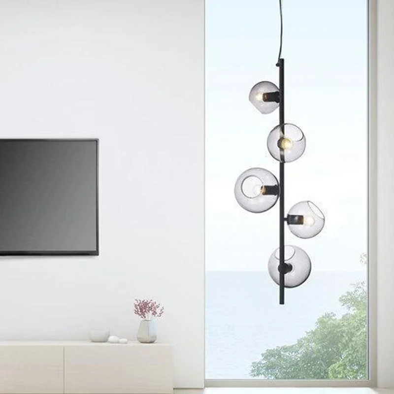 Ultra Modern Horizontal or Vertical Pendant in Black