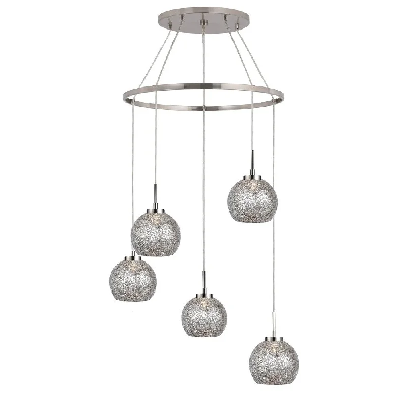 Chandeliers with Sputnik - Style Design for a Futuristic VibeChandeliers with Sputnik - Style Design for a Futuristic VibeWoodbridge Lighting 13328STN-M00 Elliptic Ball 5-light Pendant Chandelier