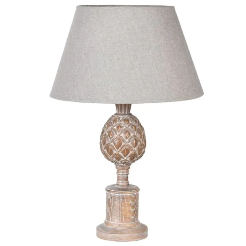 Acorn Lamp with Neutral Linen Shade 60cm