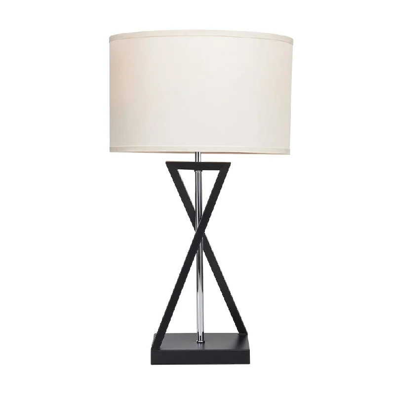 Berholt Table Lamp | Black, Beige and Chrome