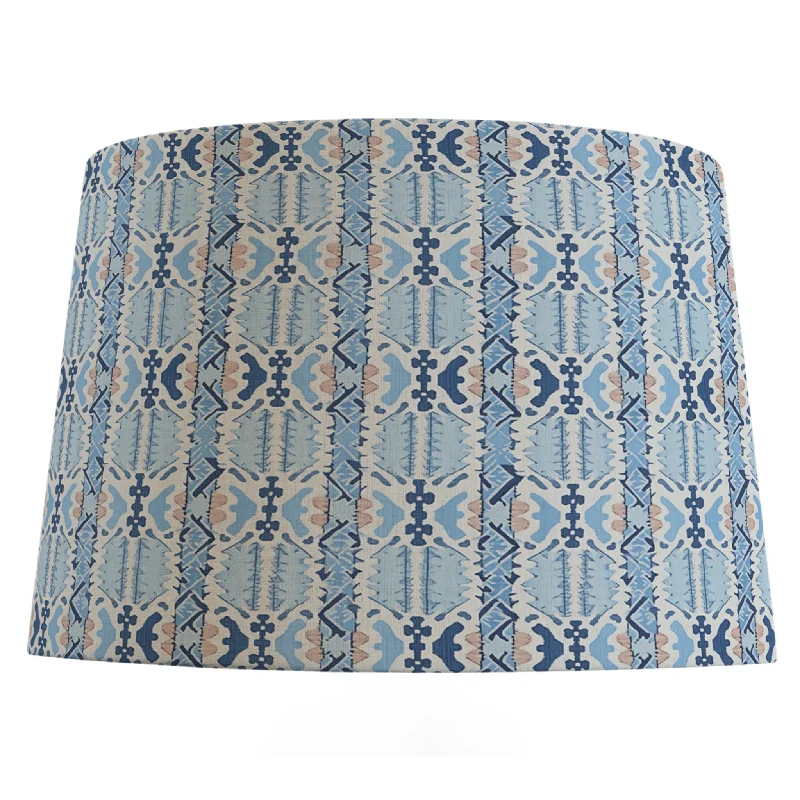 Blue Ikat Patterned Lampshade in Lakeside