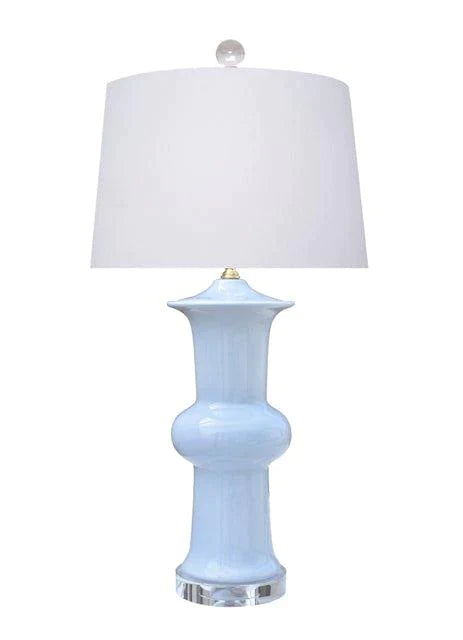 Blue Porcelain Vase Table Lamp with Shade