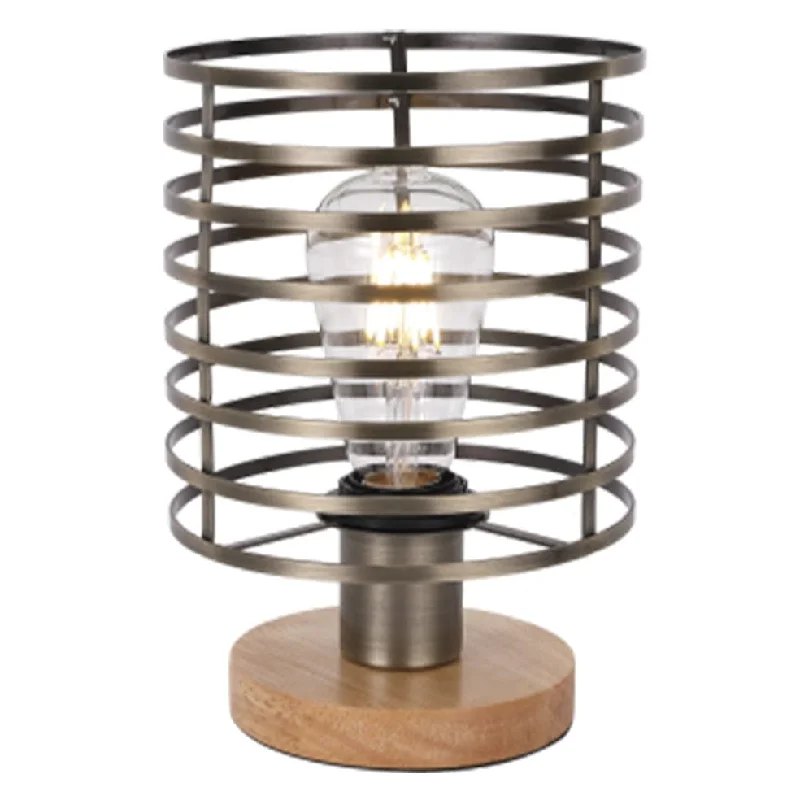 Captured Metal and Wood Table Lamp