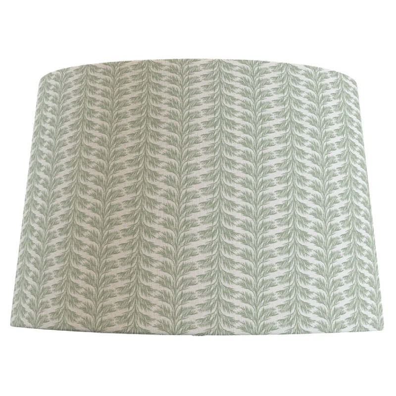 Celadon Green Palm Leaves Patterned Lampshade in Sabal Stripe