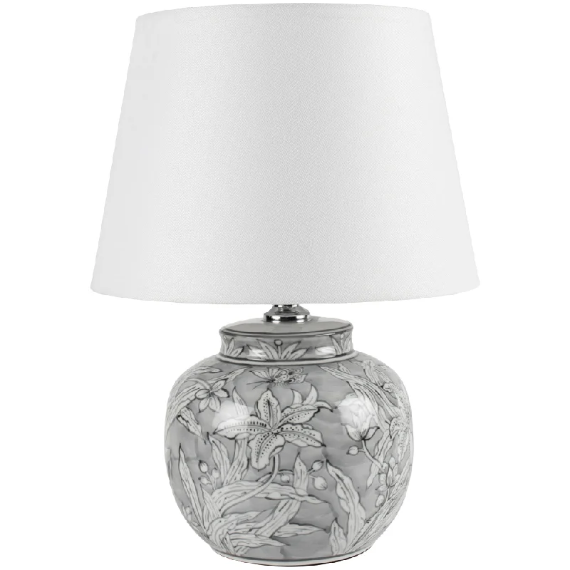 Compact Morkenna Lamp with White Shade 42cm