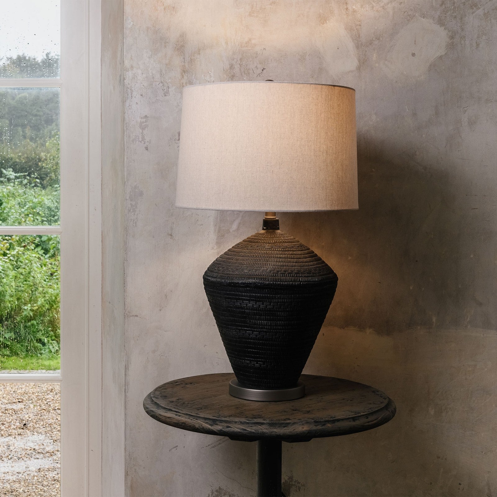 Concrete Table Lamp with Shade 74cm