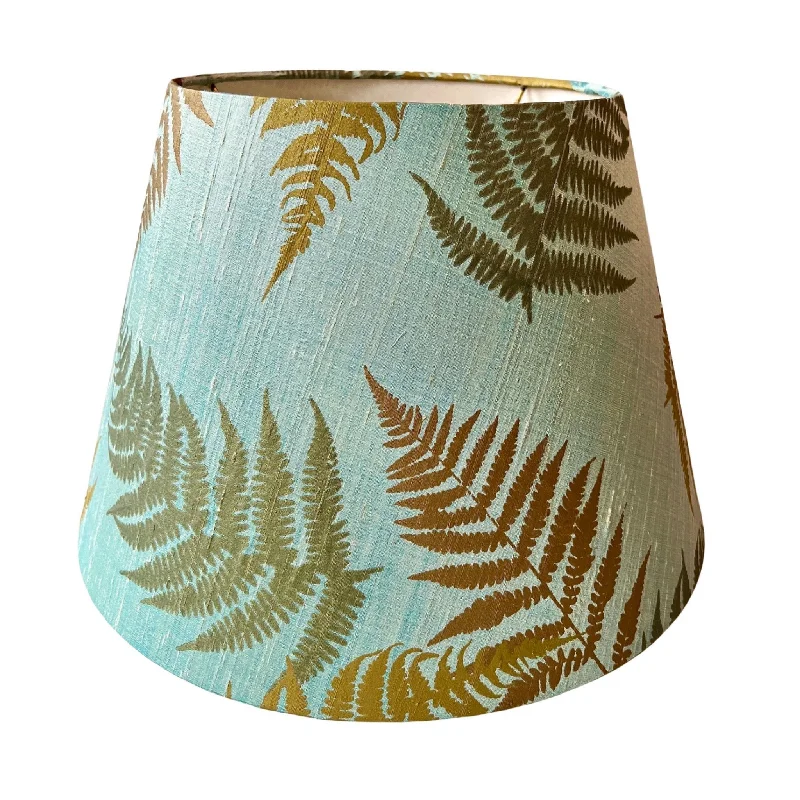 Fern & Iridescent Aqua Silk Dupioni Empire Bespoke Lampshade by Paige Hathaway Thorn