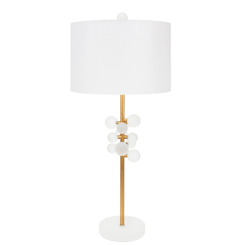 Holmes Table Lamp- with 15x15x10 Classic White Linen Shade