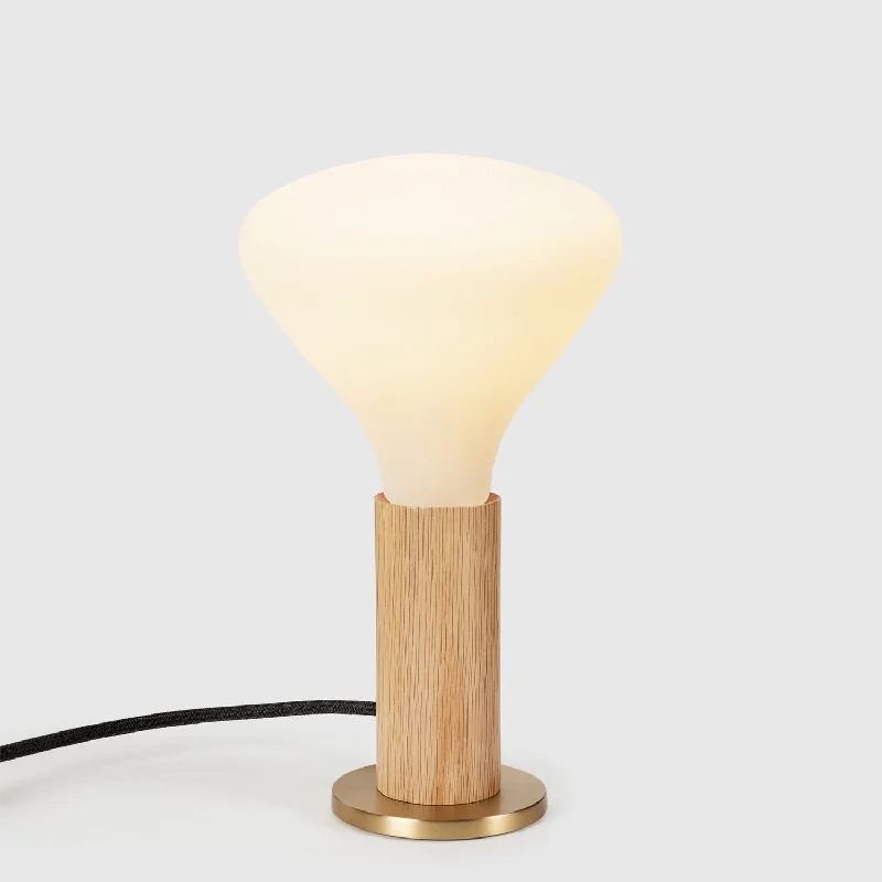bohemian table lamps with colorful patterns for eclectic bedroomsKnuckle Table Lamp in Oak + Noma