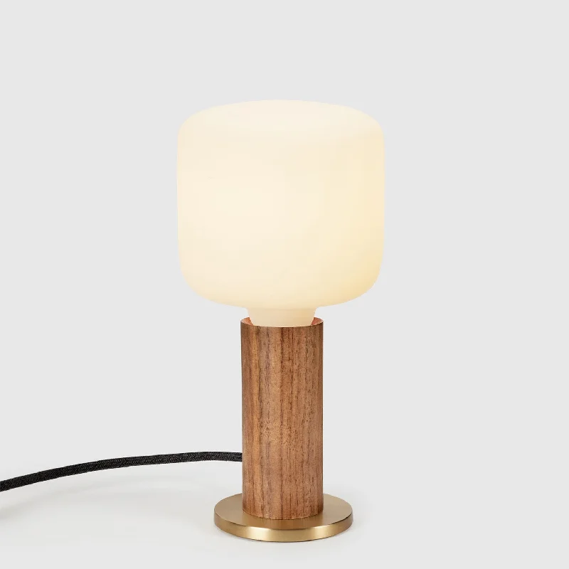 industrial style table lamps with exposed bulbs for loft apartmentsKnuckle Table Lamp in Walnut + Oblo