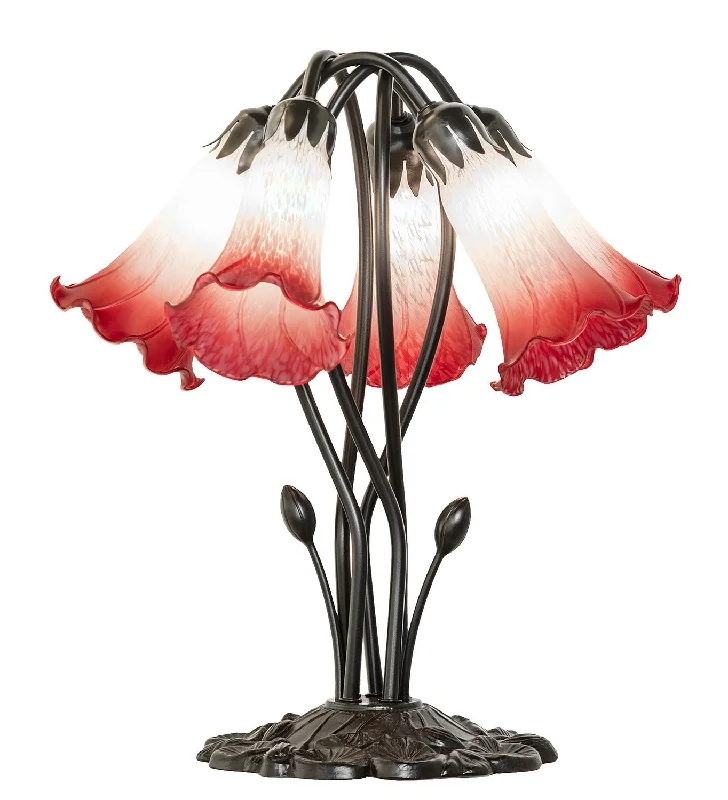 Pink/White Five Light Table Lamp