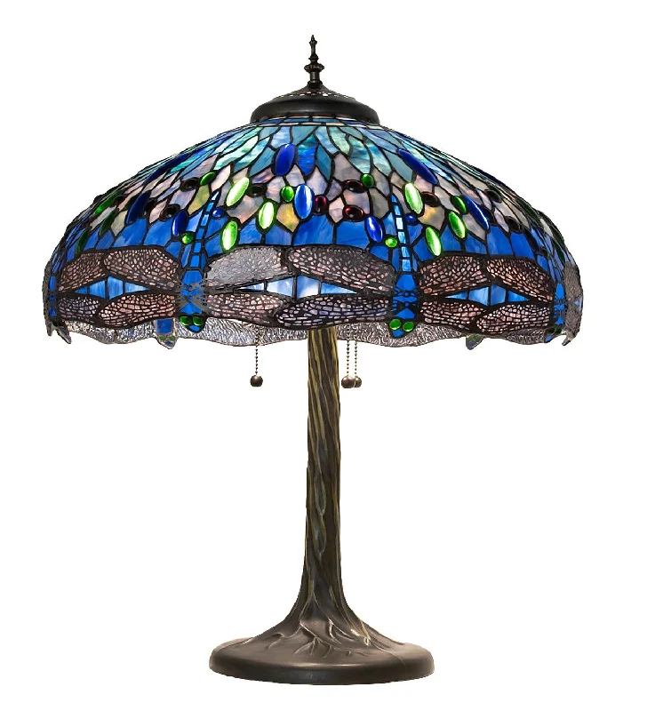 Tiffany Hanginghead Dragonfly Three Light Table Lamp