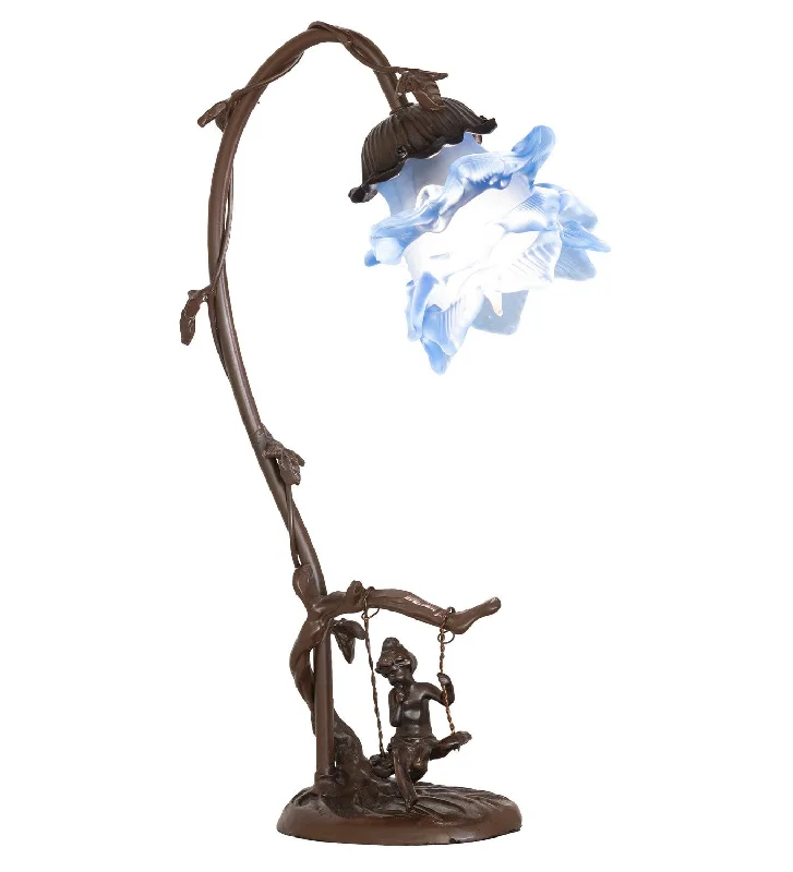 Blue Floral One Light Mini Lamp