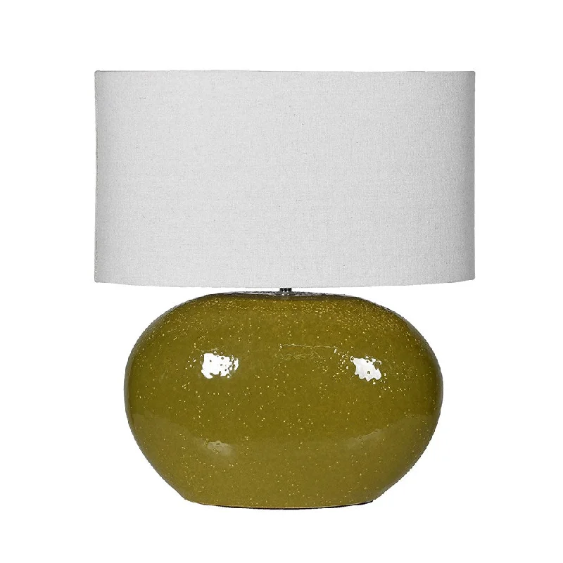 Olive Green Ceramic Table Lamp with Shade 50cm