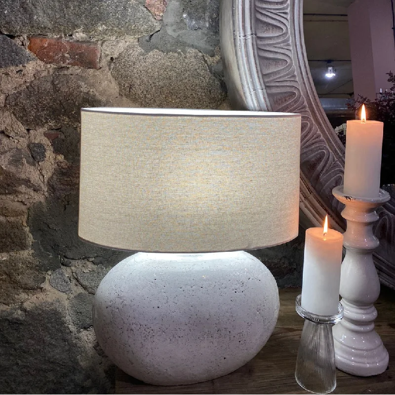 Oval Ceramic Lamp with Shade 52cm