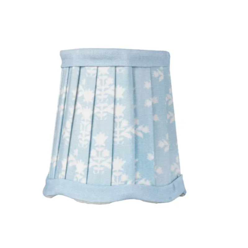 Pale Blue Scalloped Sconce Shade