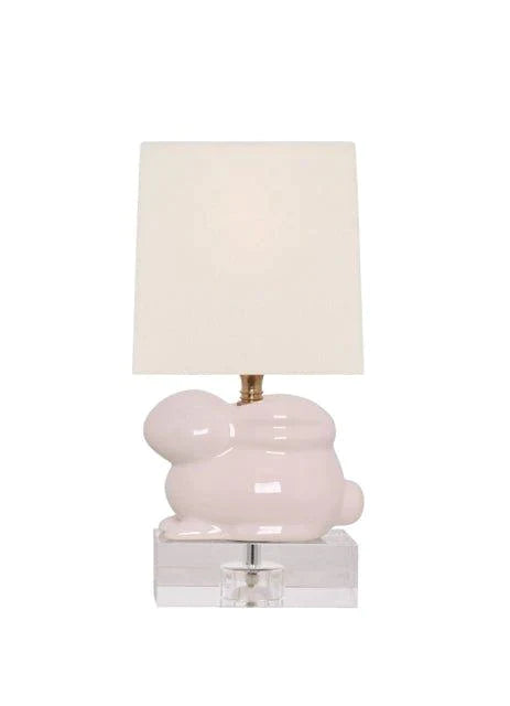 Pink Bunny Porcelain Table Lamp with Shade