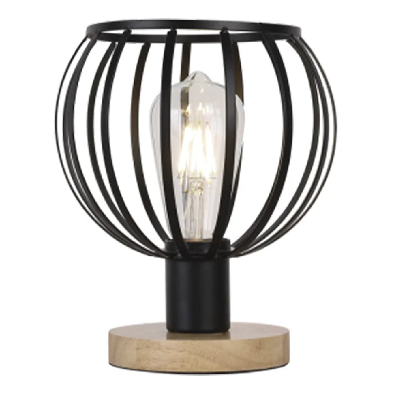 Protea Metal and Wood Table Lamp