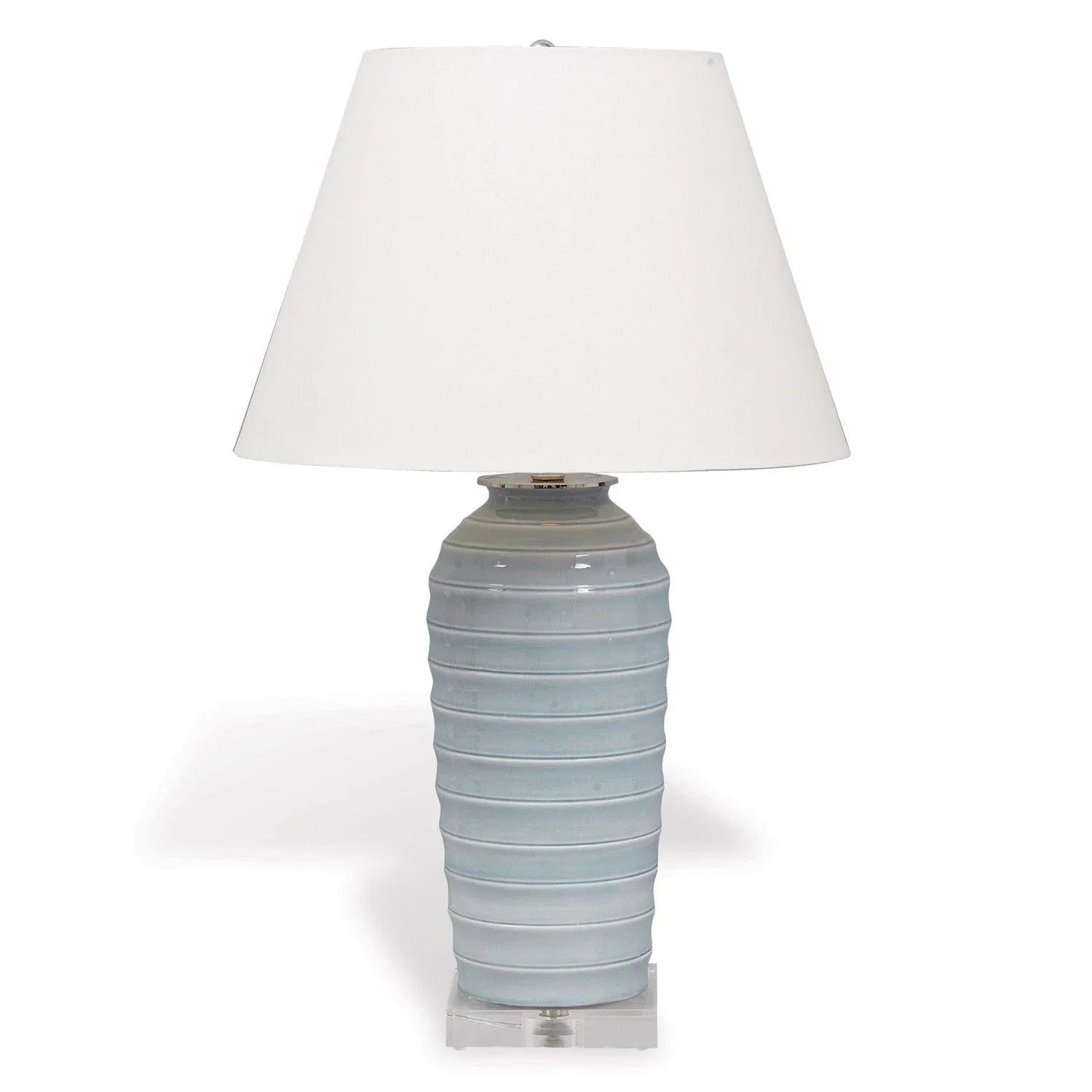 Ribbed Ceramic Table Lamp in Smoke